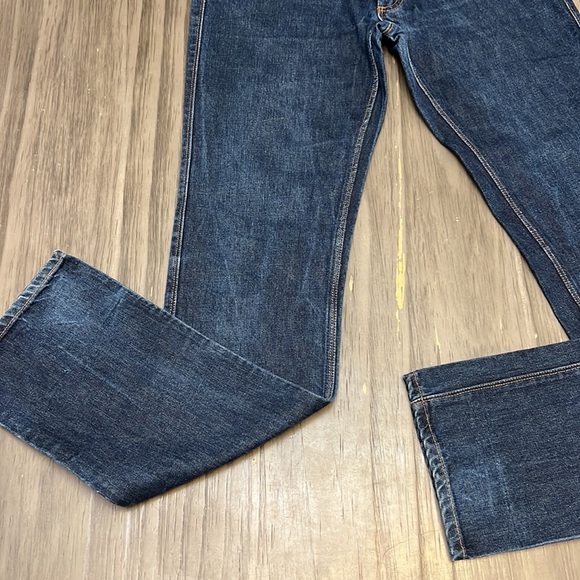 ACNE JEANS MENS DARK WASH MAX RAW STRAIGHT LEG JEANS 31/34 - Picture 4 of 16